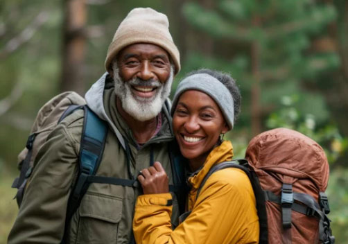 Man and Woman Hiking